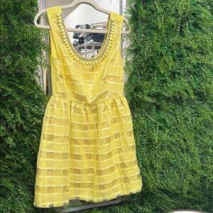 Lucy Paris Sunny Yellow Grid Mini Dress